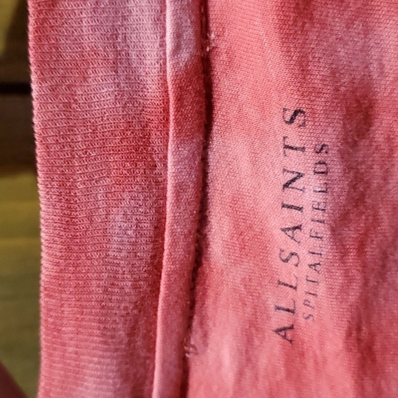 ALL SAINTS PINK TIE DYE CROP TOP W SHOULDER PADS SIZE X-SMALL - Picture 6 of 8